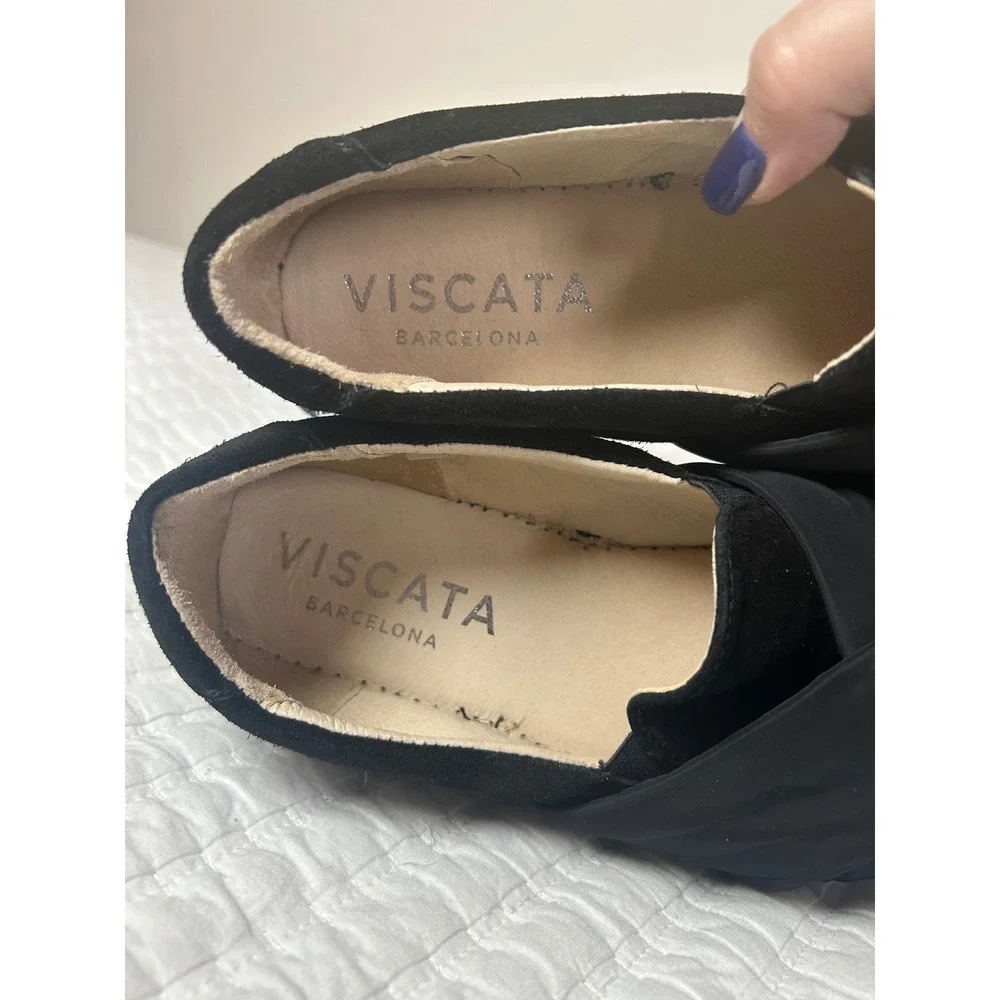 VISCATA Barcelona Black giverola Suede Espadrille‎ Platform sneakers Size 41